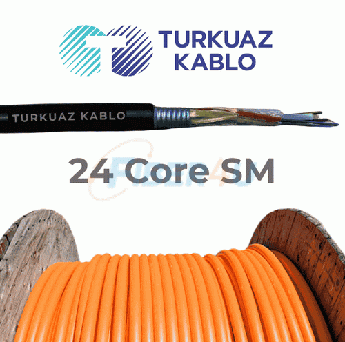 24 Core Fiber Optik Kablo Single Mode Çok Tüplü resmi