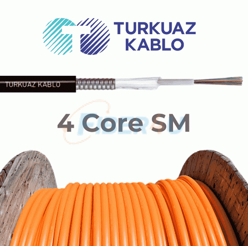 4 Core Fiber Optik Kablo Single Mode  resmi