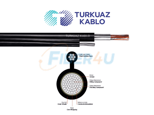 TURKUAZ Askı Telli Havai Tip Telefon Kablosu resmi